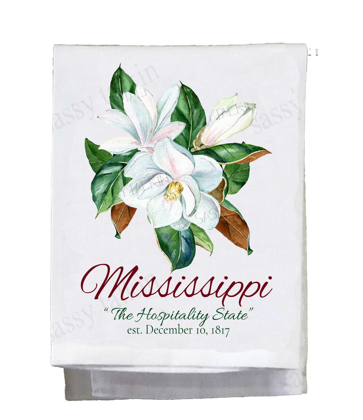 Flowers, Magnolia, Dish Towel, Name drop