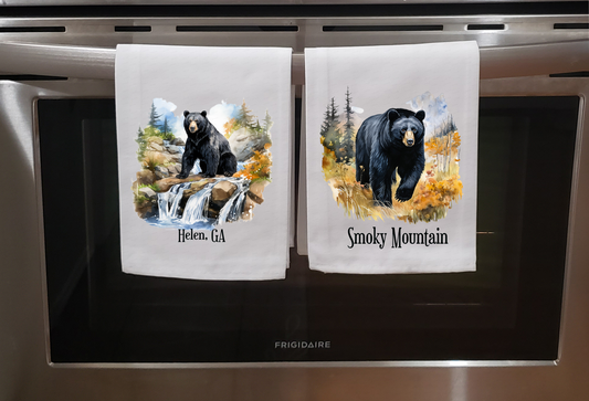 Mountains, Animal, Black Bear, name drop on bottom