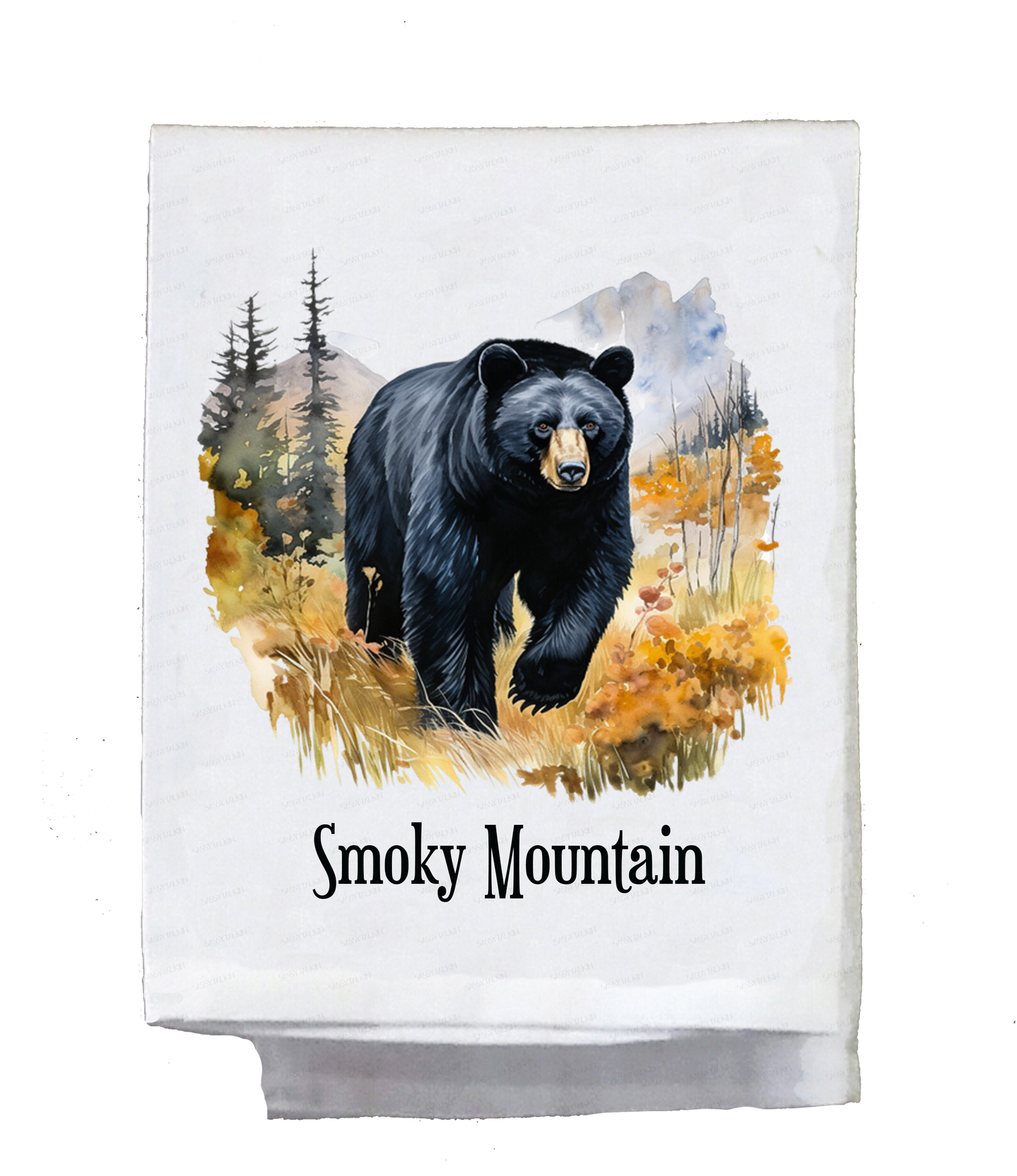 Mountains, Animal, Black Bear, name drop on bottom