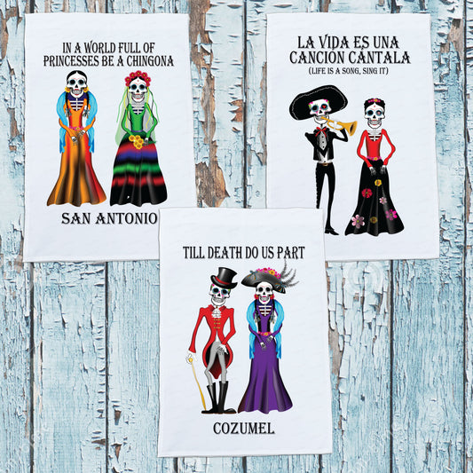 Day of the Dead, Dish Towel, Sugar Skull People