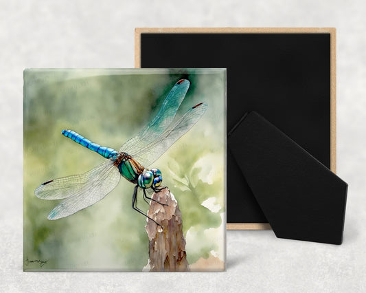 Art Tile, BI, Dragonfly, 4"x4" or 6"x6", Ceramic, watercolor, easel back