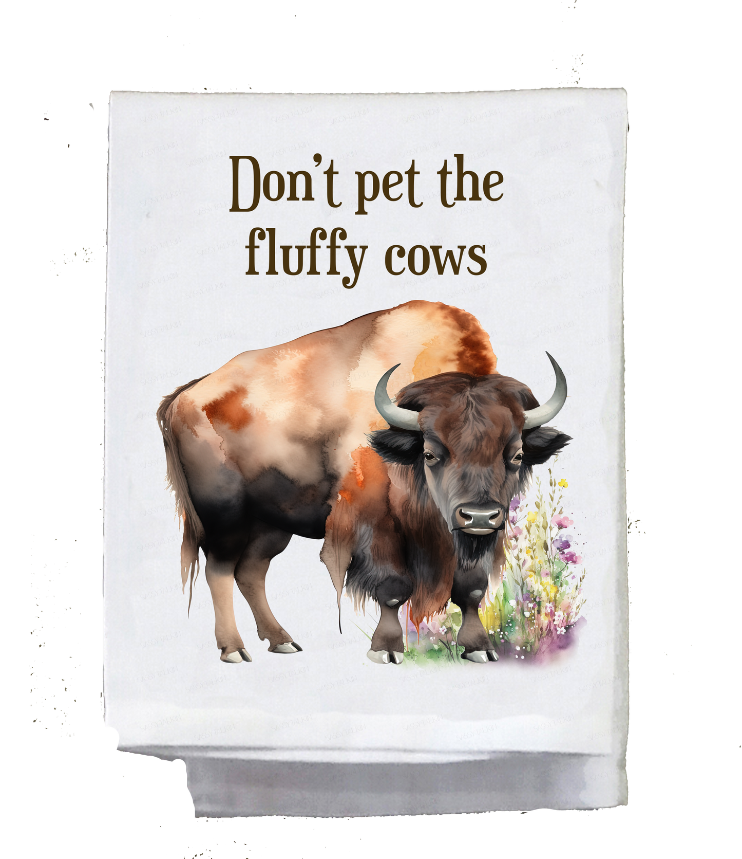 Animal, Dish Towel, Bison set of 4