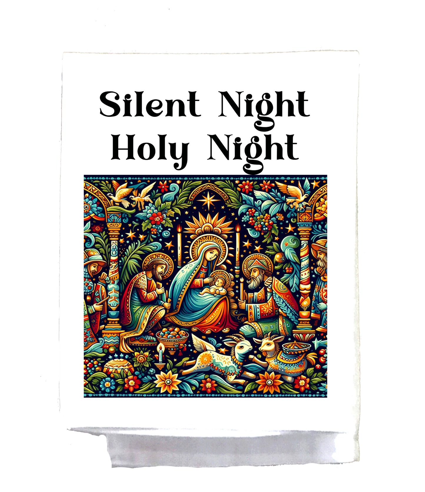 Mexican, Christmas, Dish Towel, Silent Night Holy Night