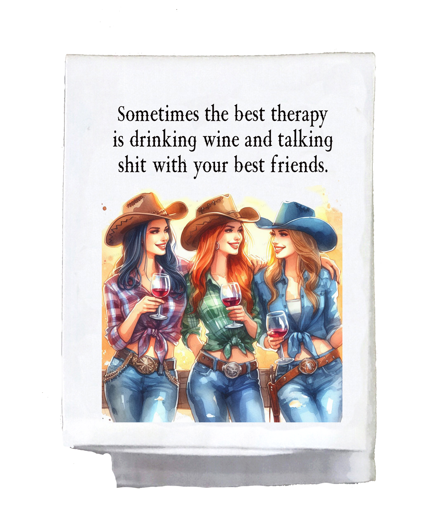 Sassy Country Girl, Dish Towel, Sometimes the best therapy