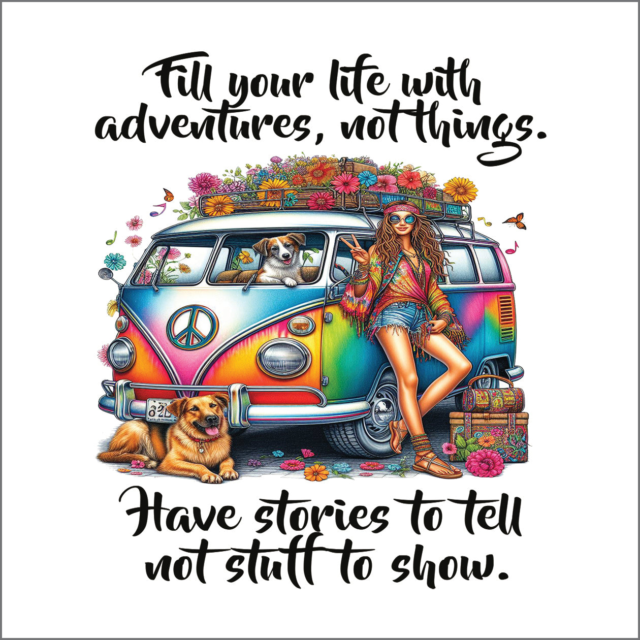 Coaster, Sassy Hippie, Fill your life with adventures not things