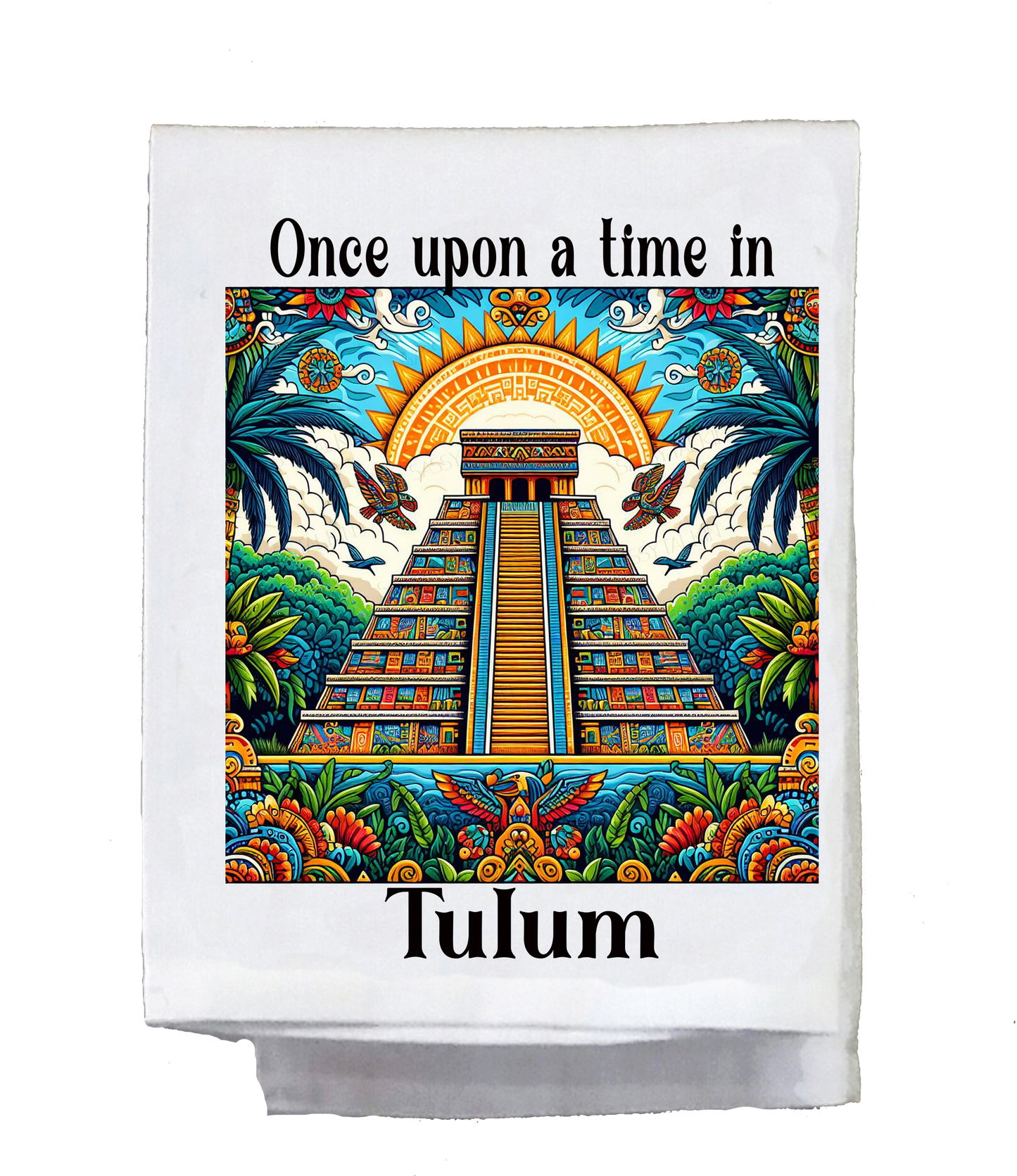 Mexican, Dish Towel, Mayan Ruins, Once upon a time in