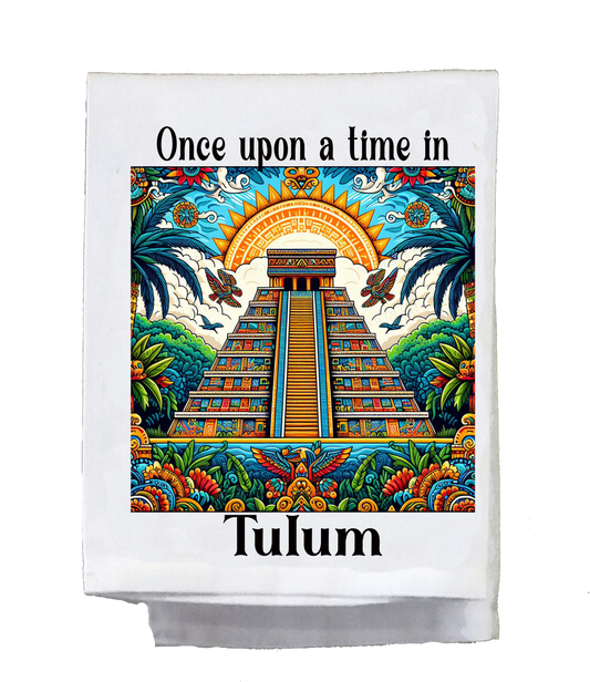 Mexican, Dish Towel, Mayan Ruins, Once upon a time in