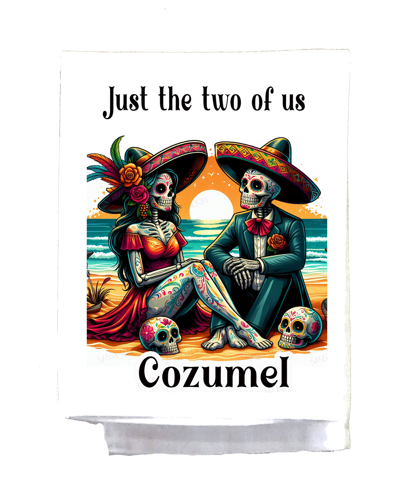 Mexican, Dish Towel, Skeleton couple, Just the two of us