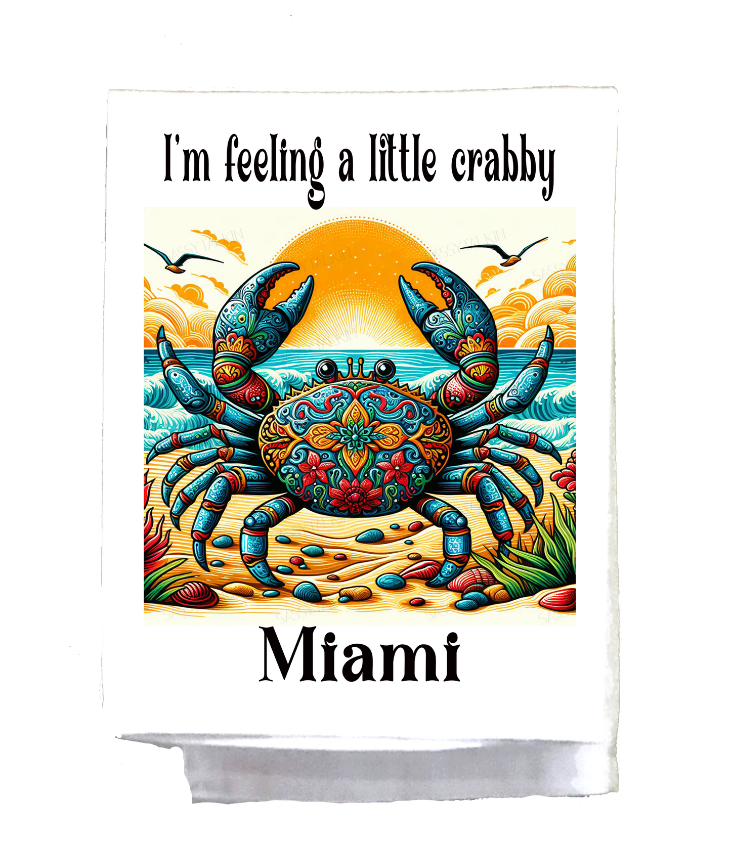 Mexican, Dish Towel, Blue Crab, I'm feeling a little crabby