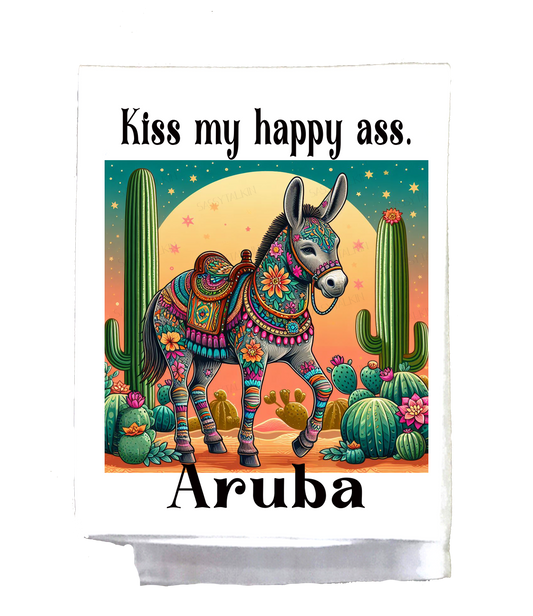 Mexican, Dish Towel, Donkey, Kiss my happy ass