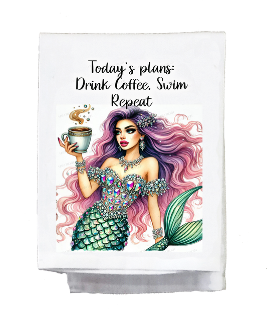 Mermaid, Today's plans drink coffee swim repeat