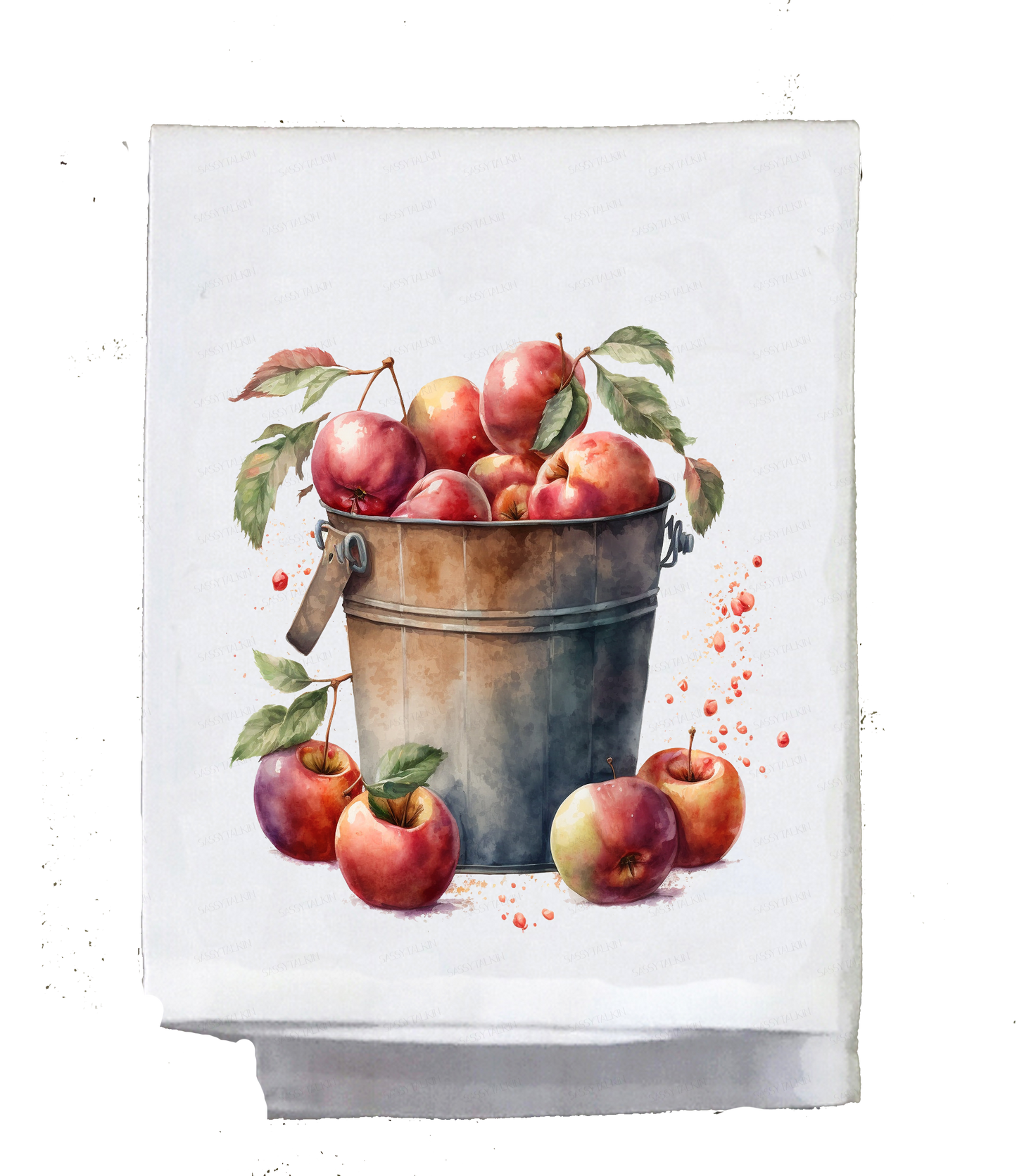 Fruit, Dish Towel, Apples set of 4