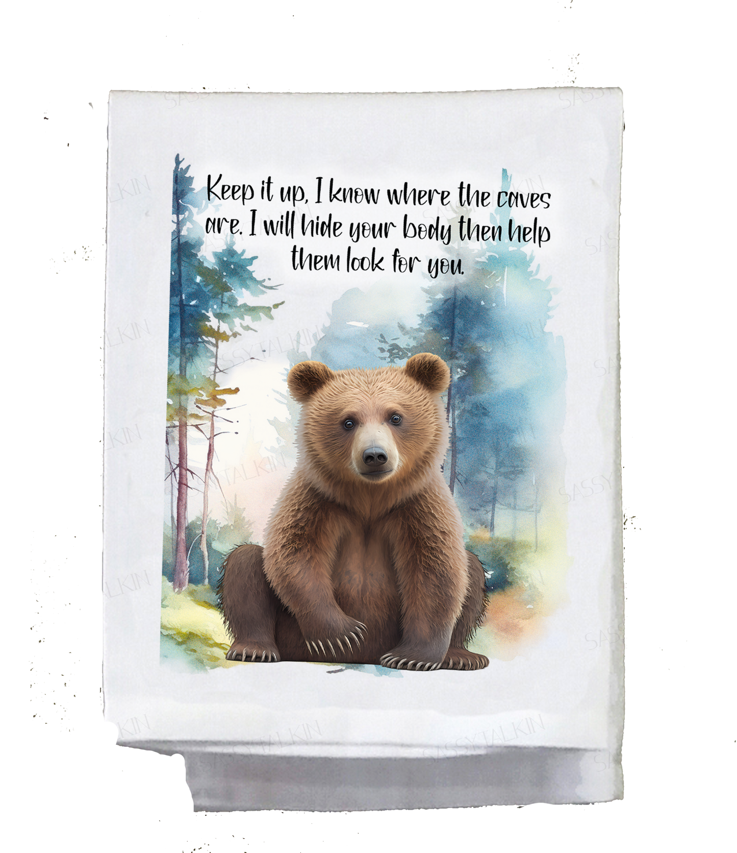 Mountains, Animal, Dish Towel, Sassy Bear set