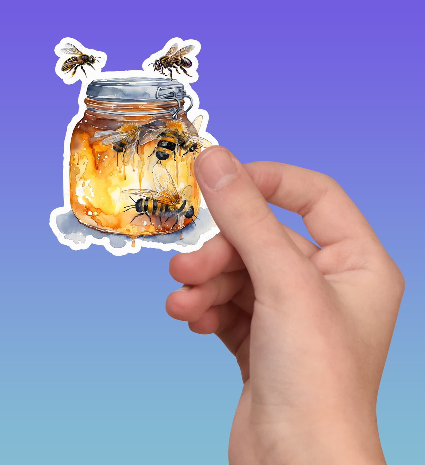 Stickers, Insects, Bee, Honey Jar