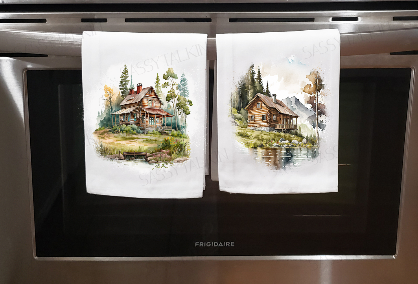 Mountain, Dish Towel, Cabins in the mountains