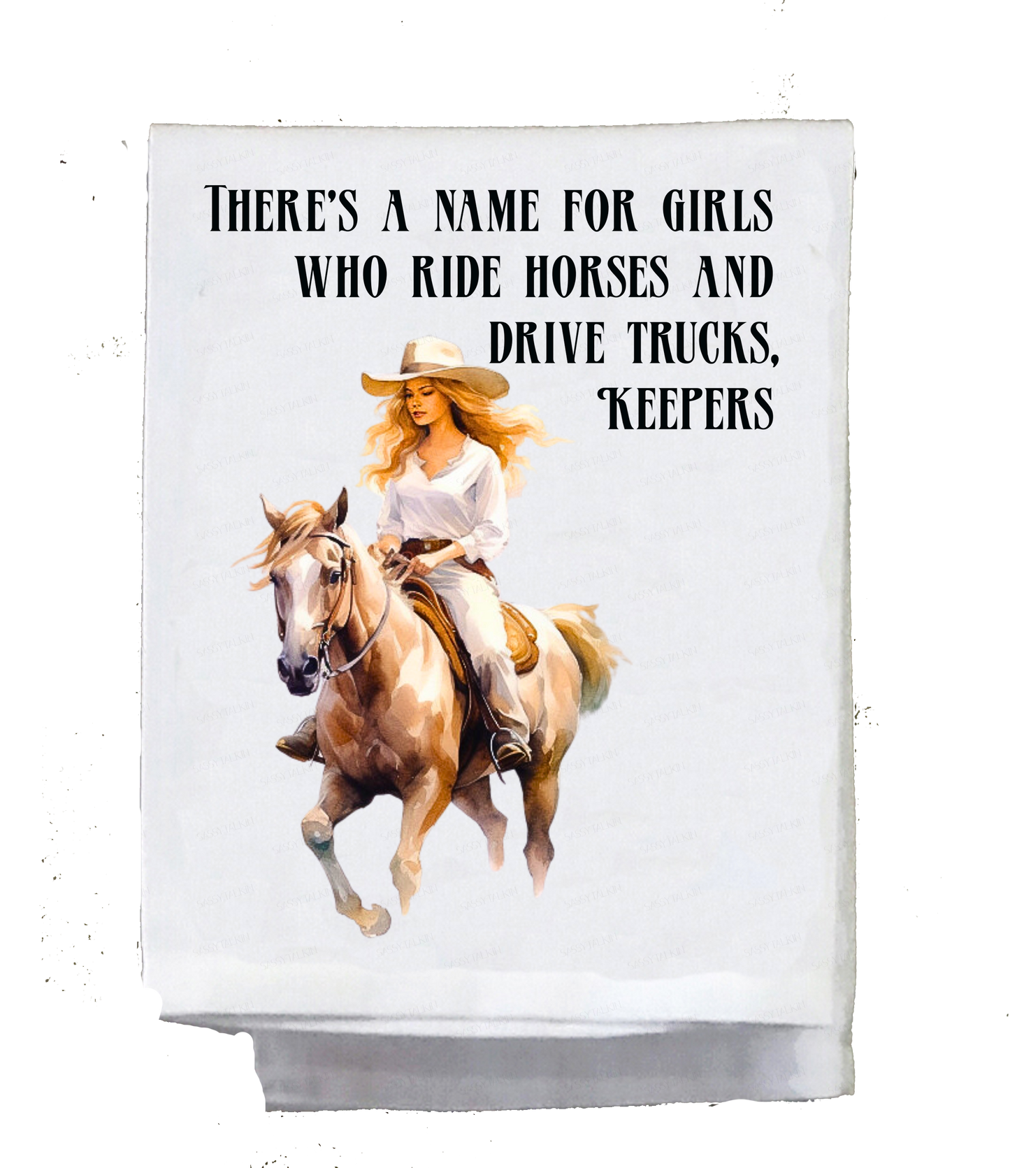 Cowgirls, Dish Towel, Cowgirls on Horses