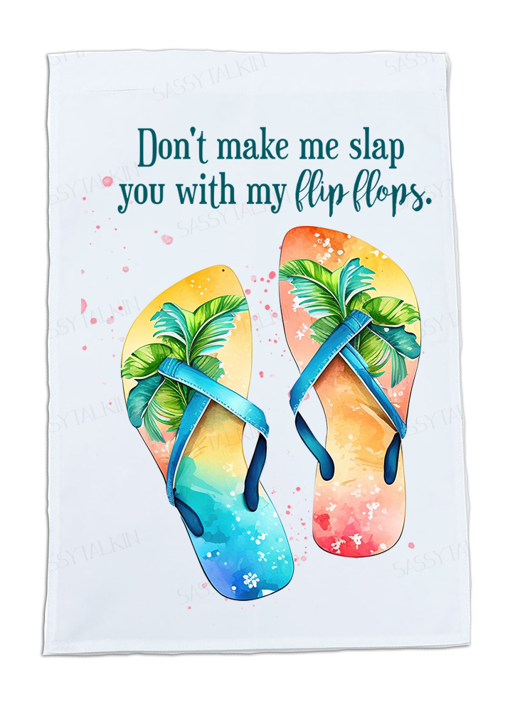 Beach, Dish Towel, Flip flops with beach scenes