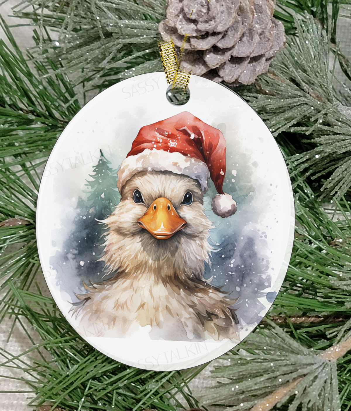 Christmas Ornament, Christmas, Farm Animal, Duck, Frosted Acrylic