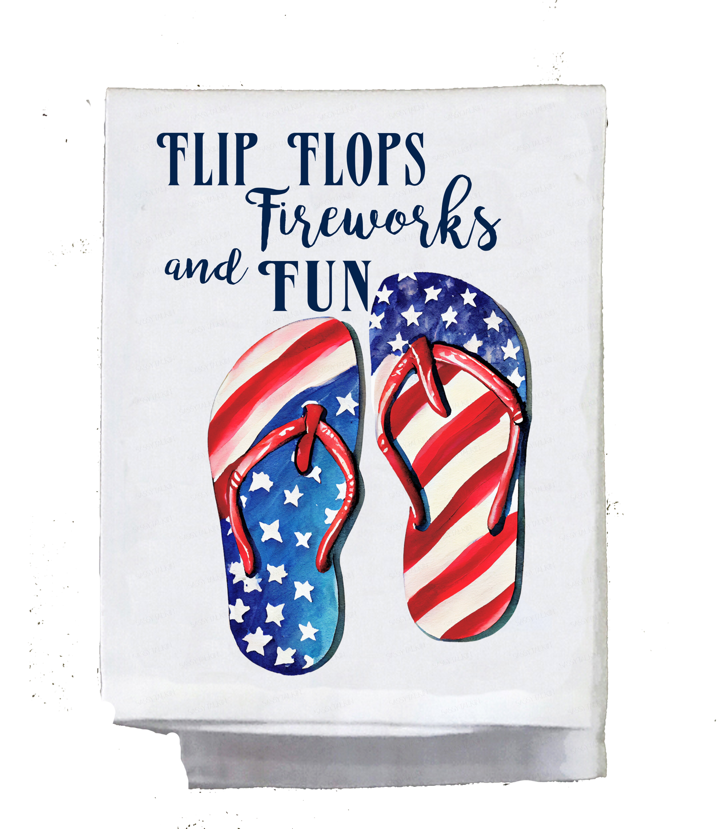 Americana, Dish Towel, Set 2, Boots, Flip Flops, Windmill