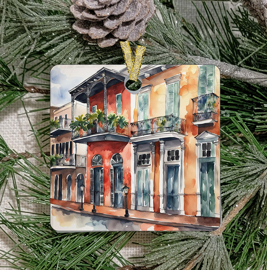 Christmas Ornament, New Orleans, Frosted Acrylic, French Quarter