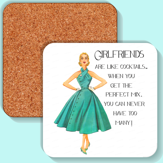 Sassy Girl, Coaster, Girlfriends, Cork back coaster