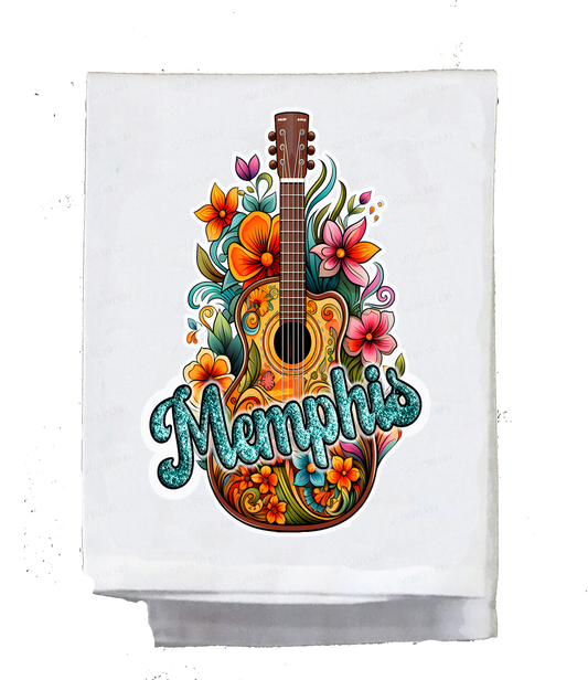 Country Dish Towel, Country Music, Guitar, name drop