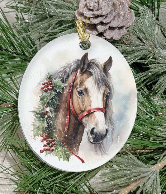 Christmas Ornament, Christmas, Farm Animal, Horse, Frosted Acrylic