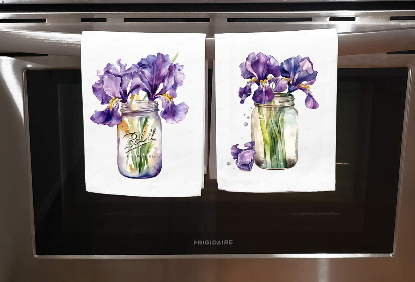 Flower, Dish Towel, Iris set