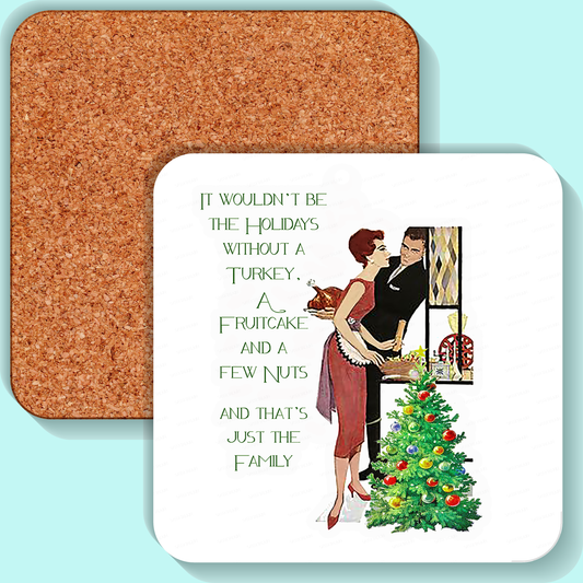 Sassy Girl, Coaster, It wouldn't be Christmas, Cork back coaster