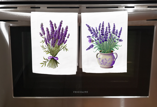 Flower, Dish Towel, Lavender set