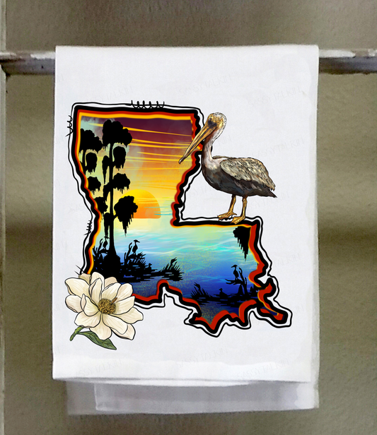 Dish Towel, Louisiana, Pelican Magnolia Swamp