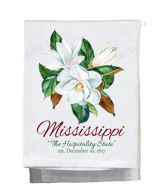 Flowers, Magnolia, Dish Towel, Name drop