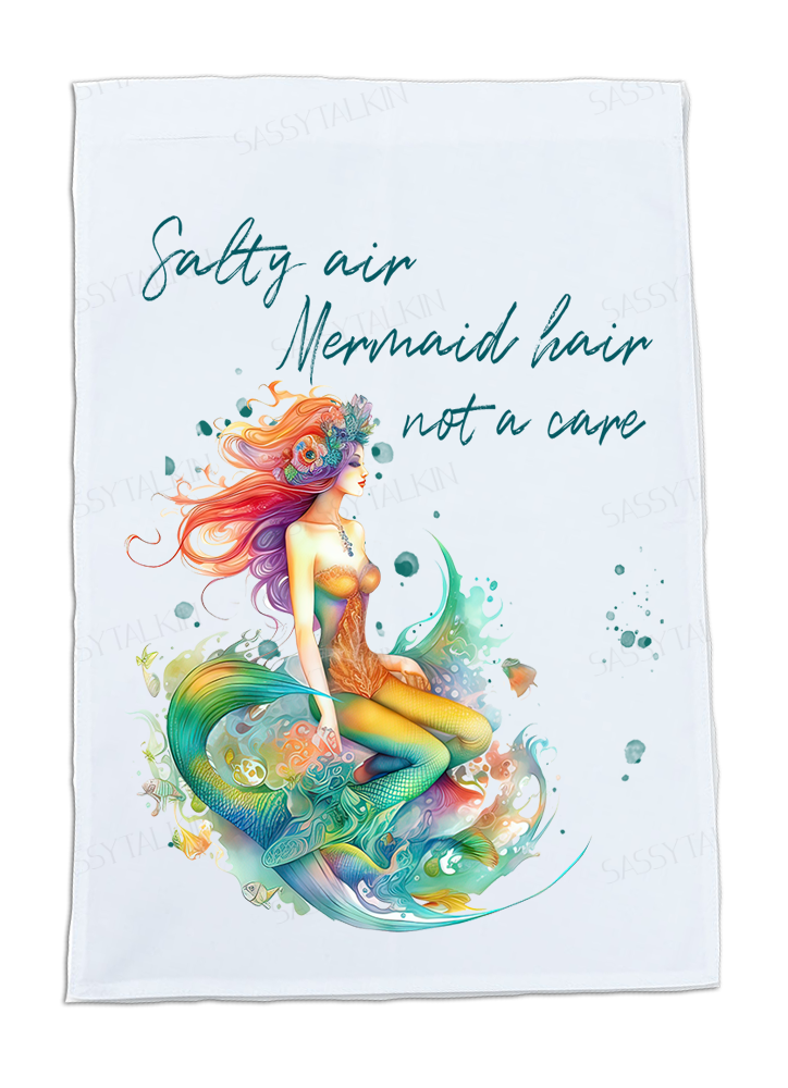 Mermaid, Dish Towel, Set of 4 Whimsical Mermaids