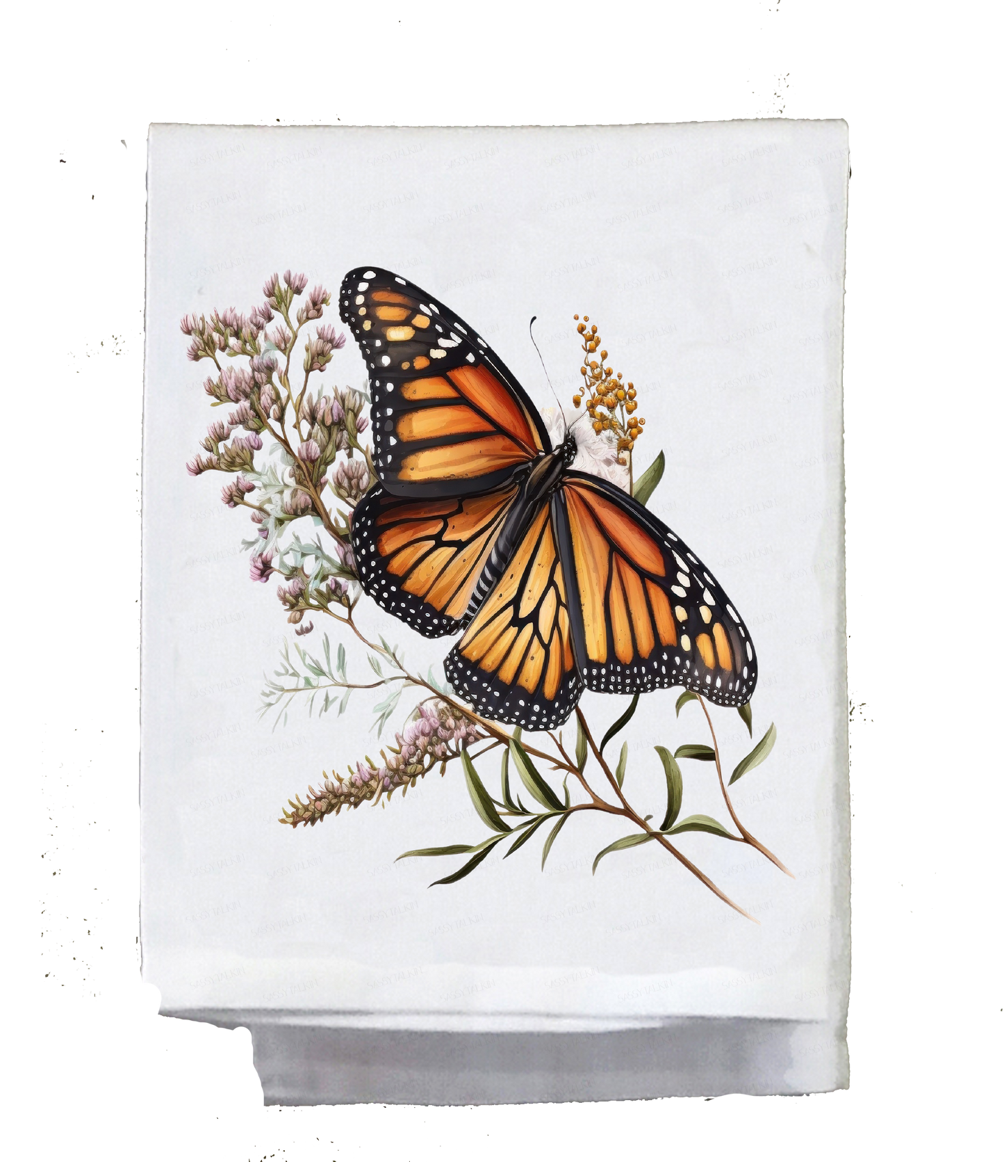 Bugs and Insects, Dish Towel, Monarch Butterfly on a branch