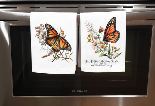 Bugs and Insects, Dish Towel, Monarch Butterfly on a branch