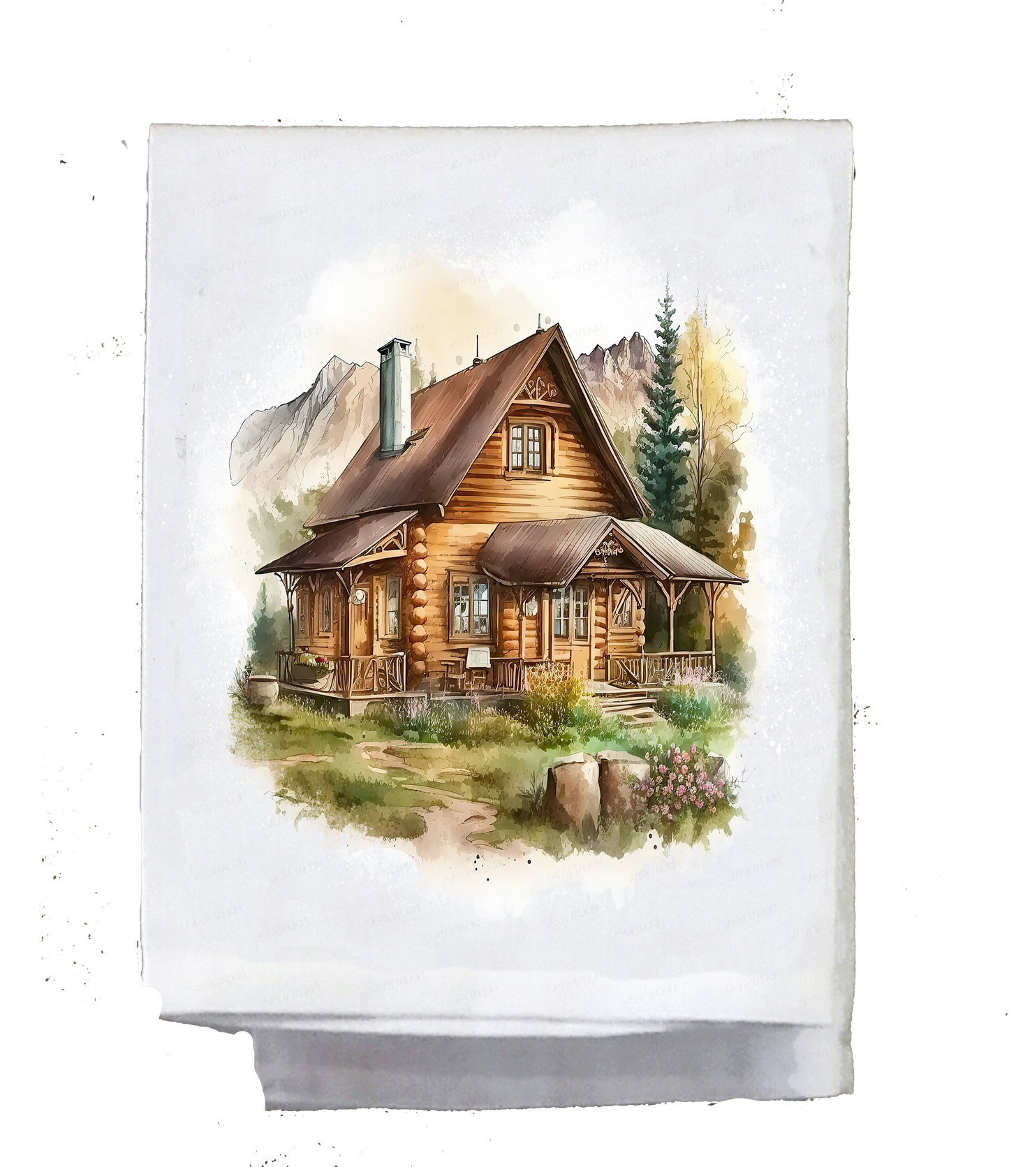 Mountain, Dish Towel, Mountain cabins Set