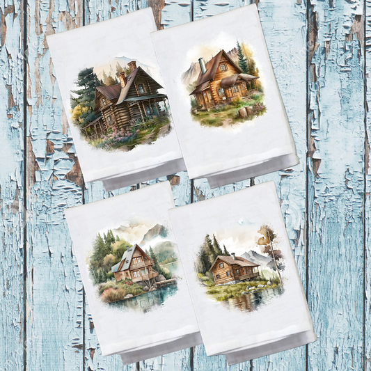 Mountain, Dish Towel, Mountain cabins Set