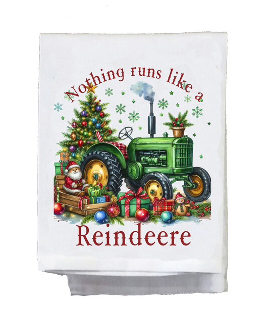 Christmas, Country, Green Tractor, Nothing runs like a reindeer