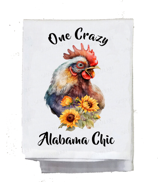 Country Dish Towel, One crazy chicken, choose state