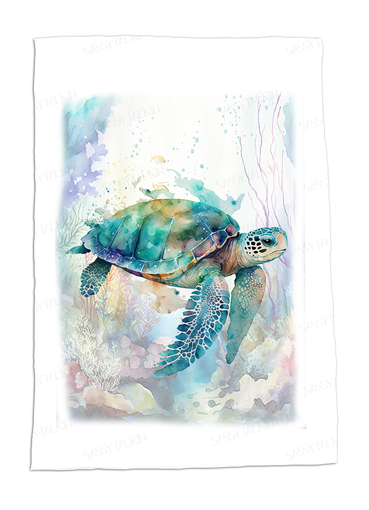 Sealife, Watercolor Sea Turtles