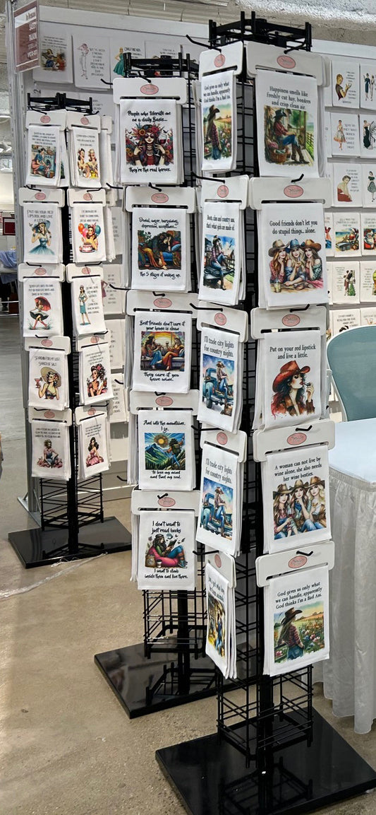 Spinner Rack Display holds 20 designs 6 of each