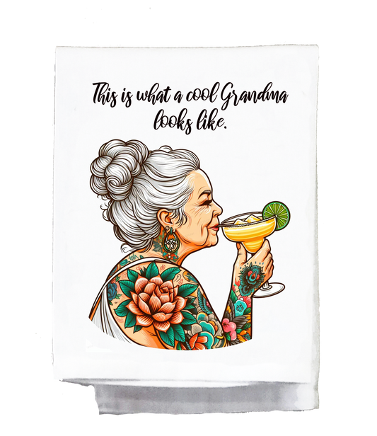 Sassy Grannie, Dish Towel, This is what a cool grandma looks like