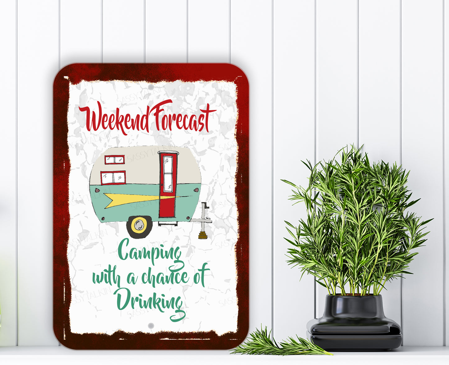 Metal, wall sign, Camping, Weekend Forecast