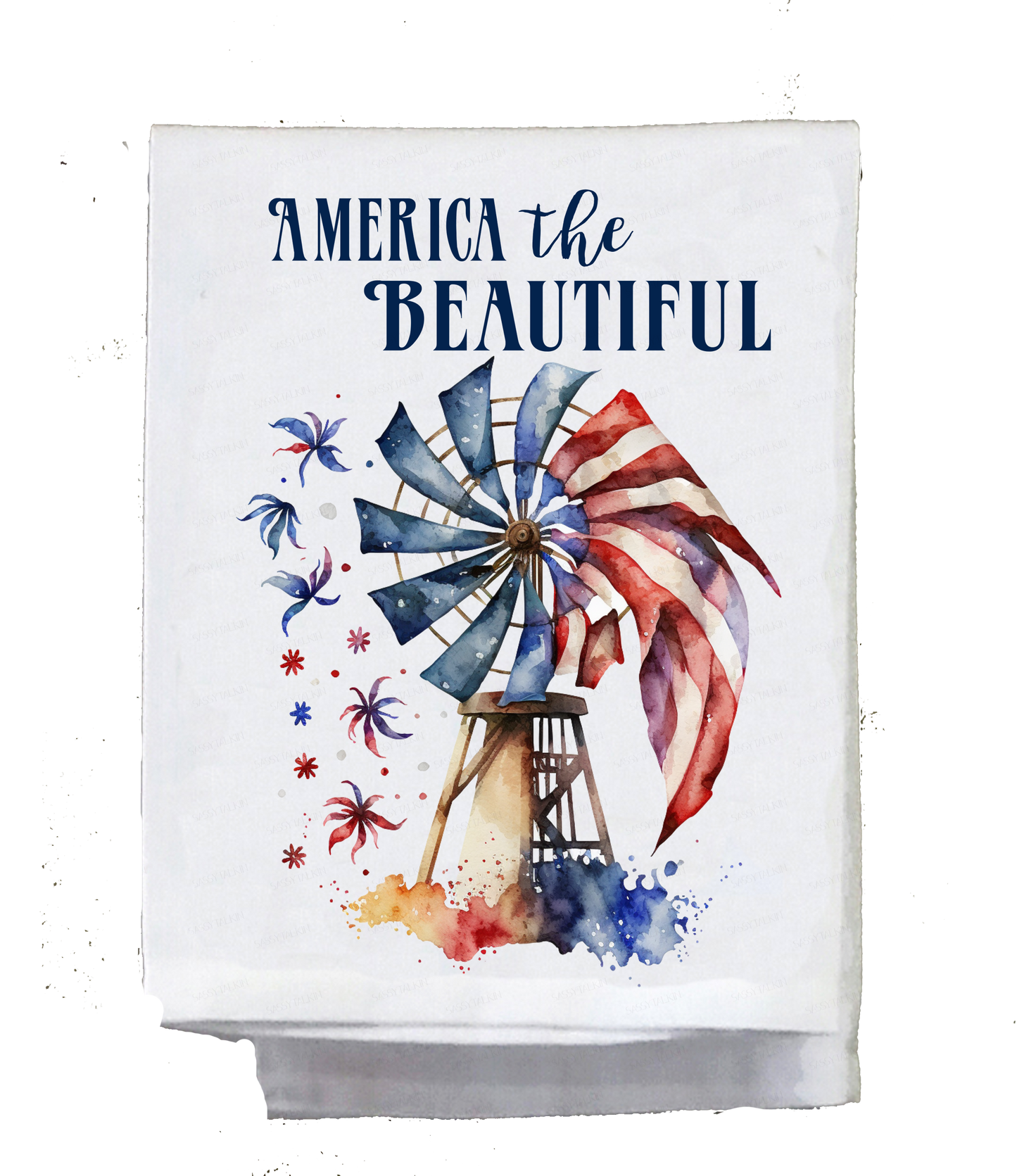 Americana, Dish Towel, Set 2, Boots, Flip Flops, Windmill