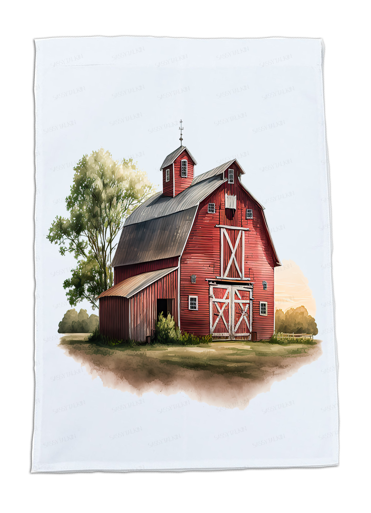 Country, Dish Towel, Farm Life, Barn, Red Truck, Chicken Coup, Cow, Horses and Pigs