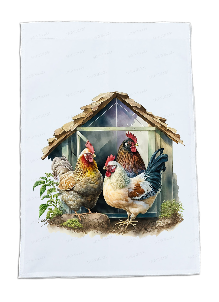 Country, Dish Towel, Farm Life, Barn, Red Truck, Chicken Coup, Cow, Horses and Pigs