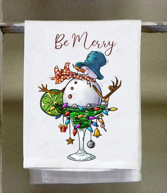 Christmas, Dish Towel,  Be Merry