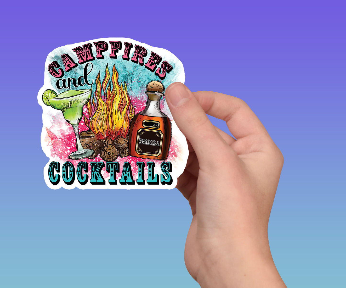 Stickers, Camping, Campfires & Cocktails