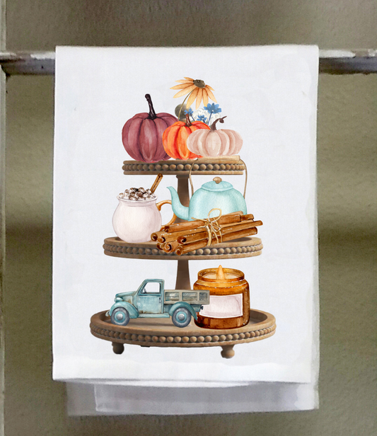 Fall Dish Towel, Fall tier tray