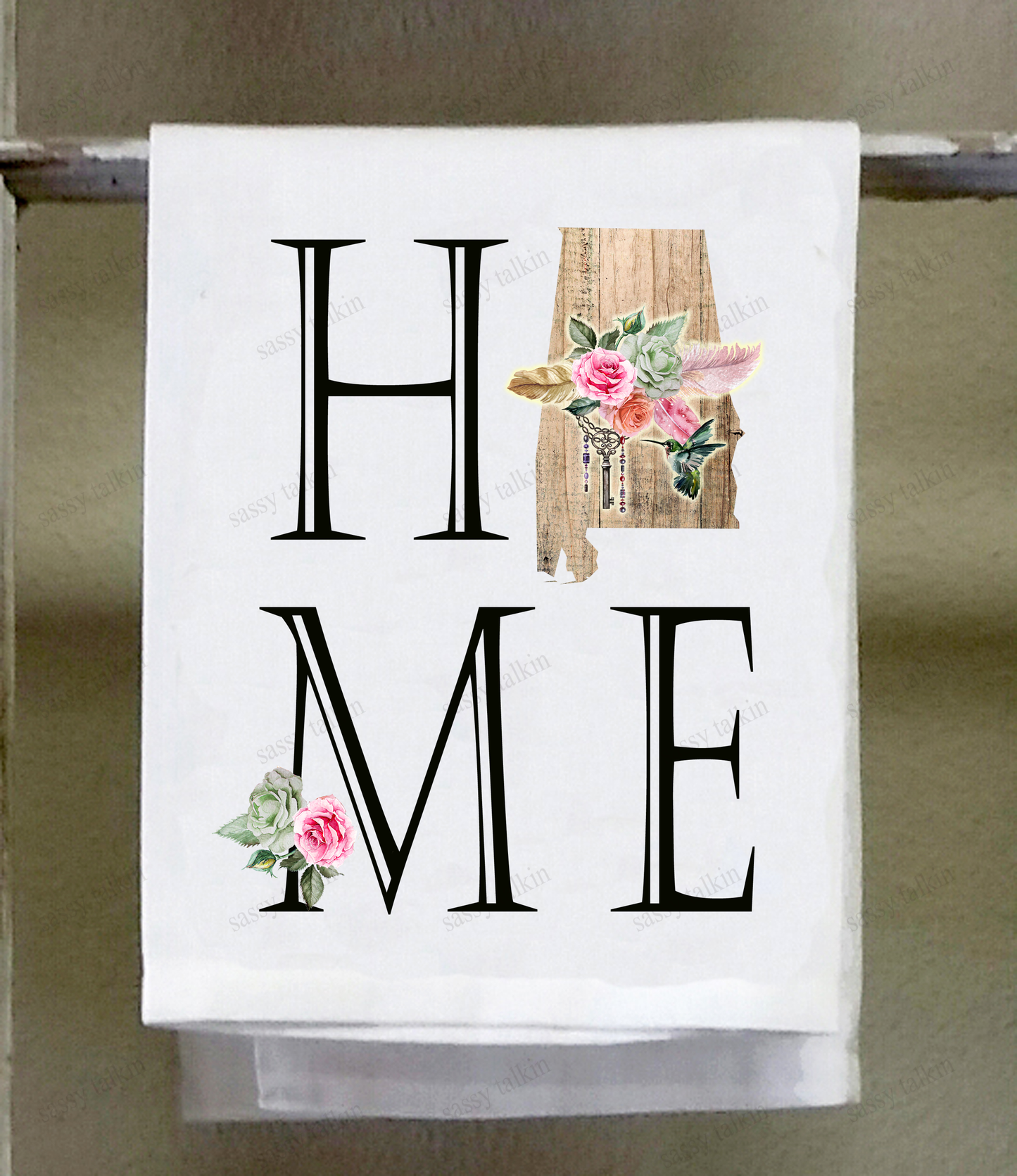 Home Wood Alabama State , Decorative Dish Towel